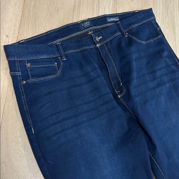 CURVE APPEAL (22W) High-Rise Minimalist Jegging Dark Wash Stretch Ankle Cropped - Picture 3 of 11